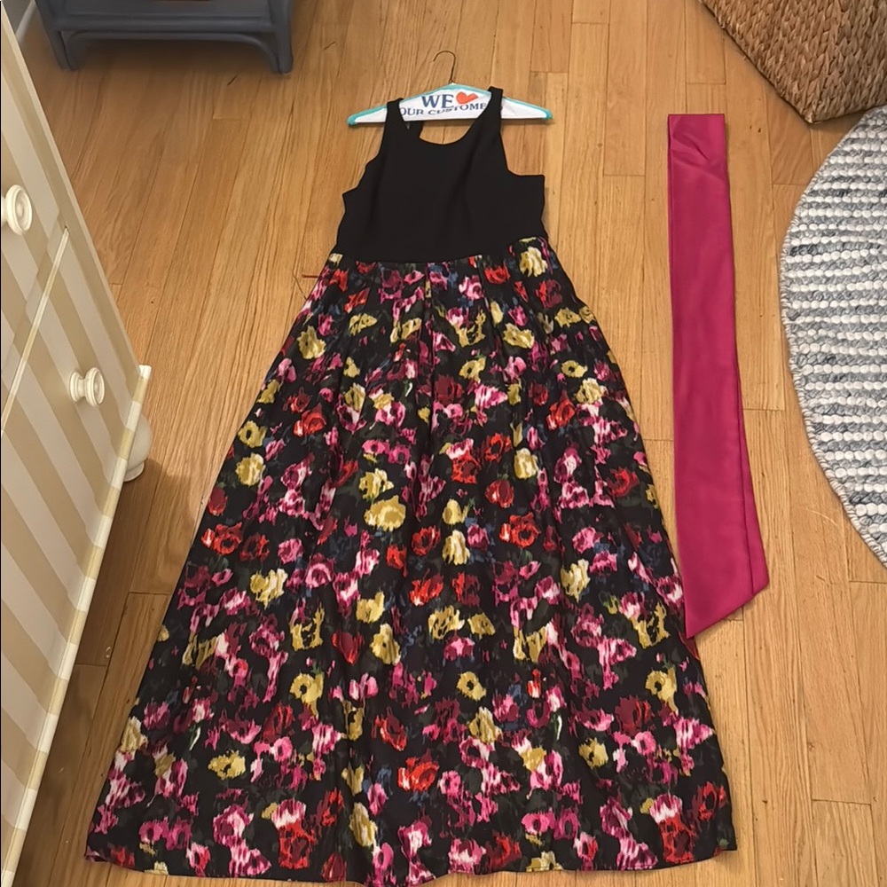 Floral Maxi Dress with Black Top